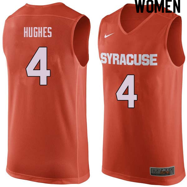 Women #4 Elijah Hughes Syracuse Orange College Basketball Jerseys Sale-Orange